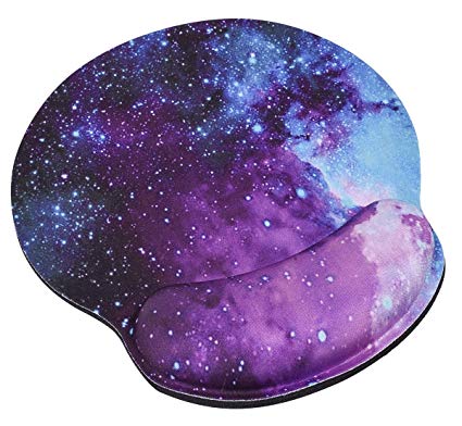 Mouse Pad with Wrist Support Protect Your Wrists, Memory Foam Ergonomic Mouse Pad with Wrist Rest Pain Relief Desk Pad, Speedy and High Precision Healthy Material for PC Computer Laptop Mac(Galaxy)