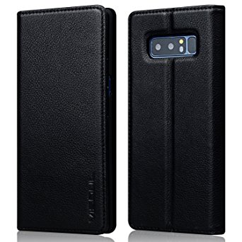 Samsung Galaxy Note 8 Wallet Case,Visoul Vintage Ultra Thin Wallet Case With Stand Function,Credit Card Compartments & Cash Holder, Magnetic Clasp Flip Cover Case for Samsung Galaxy Note 8 - Black