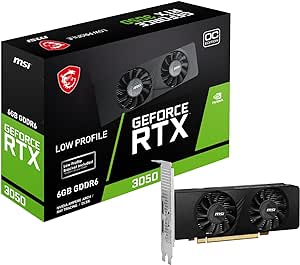 MSI GeForce RTX 3050 LP 6G OC Carte Graphique - 6 Go GDDR6, 1492 MHz, PCI Express Gen 4, 96 Bits, DP v 1.4a, 2X HDMI 2.1 (Prend en Charge 4K à 120 Hz)