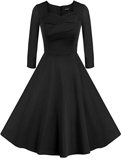 ACEVOG Womens Summer Mini Evening Cocktail Party 3/4 Sleeve Dress