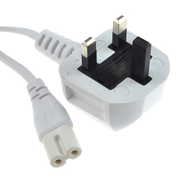 pro signal PL13357 1 m Figure 8 Power Cable UK Plug to C7 Lead for LED/Smart TV - White