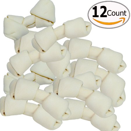 Gpet Rawhide Dog Bones 2-3 Inch Awesome Taste Totally Natural Food 12 Count Bag Sold in Bulk, Used Like Toys Chewers for Small and Large Pets for Aggressive Control in Usa, Made for your Puppy