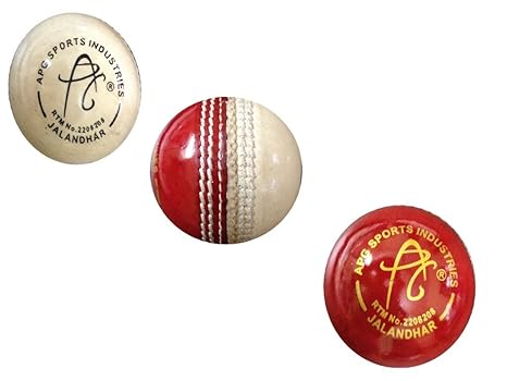 AP Practice Red & White Leather Cricket Ball