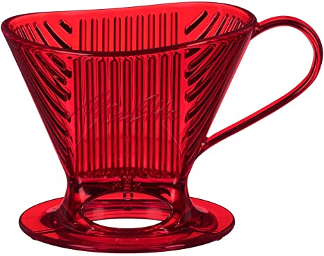 Melitta Signature Series Single-Cup Pour Over Coffee Brewer, Tritan Red