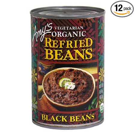 Amy's Organic Refried Black Beans, 15.4-Ounce Cans (Pack of 12)