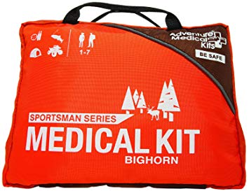 Adventure Medical Kits Sportsman Series Bighorn First Aid Kit, QuikClot Stops Bleeding Fast, Treat Bullet Wounds, Detachable Hunting Field Trauma Kit, Petrolatum Gauze, High Visibility Orange, 1lb 8oz