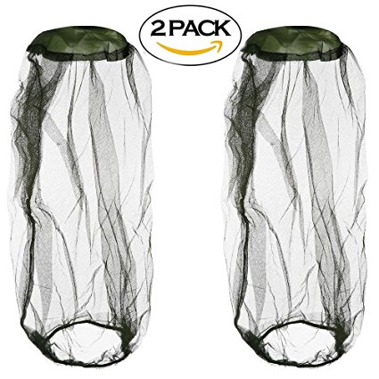 FSLIFE Beekeeping Beekeeper Anti-mosquito Bee Bug Insect Fly Mask Cap with Head Net Mesh Face Protection Outdoor Fishing Equipment (2pcs)