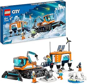 LEGO City Arctic Explorer Truck and Mobile Lab, Toy for 6  Years Old Kids, Boys, Girls, Science-Themed Playset with Snow Construction Vehicle and Laboratory on Skis, plus 3 Polar Bear Figures 60378