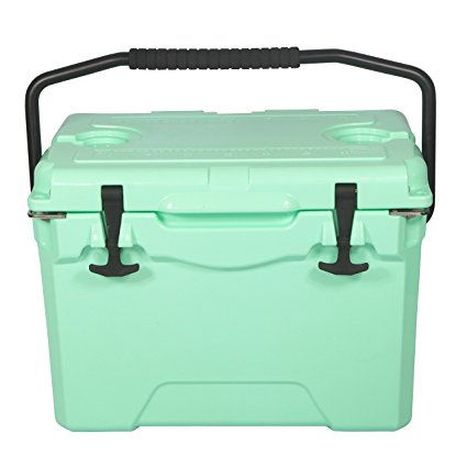 FAV Nomad 25 Quart Waterproof Cooler/Heavy Duty High Performance Outdoor Recreation/Commercial Grade Insulation Portable Airtight Ice Chest (Seafoam Green Rotomolded)