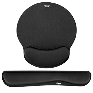 Mouse Pad, MAD GIGA Memory Foam Non Slip Mouse Pad and Keyboard Wrist Rest Support For Office, Computer, Laptop & Mac with Free Cleaning