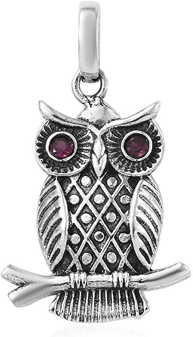 Shop LC Delivering Joy 925 Sterling Silver Filigree Owl Chain Pendant Necklace Jewelry Gift for Women