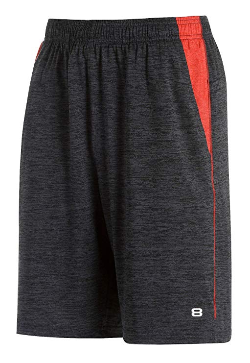 Layer 8 Men's Short Quickdry Basketball 10.5 Inch Inseam Extra Mile Short with Two Side Pockets