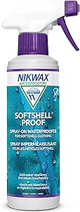 Nikwax Softshell Proof Spray-On High Performance Waterproofing Renewal Treatment Restores DWR Water Repellency in Jackets, Pants, Vests, Outerwear, Ski and Snow Gear