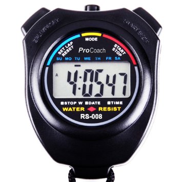 ProCoach Sports Stopwatch Timer RS-008 - Large Display Water Resistant Professional  The Athletes Choice