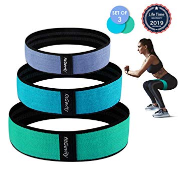 fitGevity Resistance Bands Exercise Bands for Legs and Butt,Fabric Non Slip Hip Fitness Booty Workout Bands, Set of 3 Resistance for Man Women Gym,Activate Glutes and Thigh