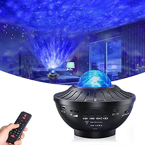 Galaxy Star Projector, Amorno Nebula LED Night Light for Room Decor, Ocean Wave Starry Sky Light Projector for Bedroom/Home Theater, Remote & Bluetooth Speaker, for Kids Teen Girl Boy Adults Gifts
