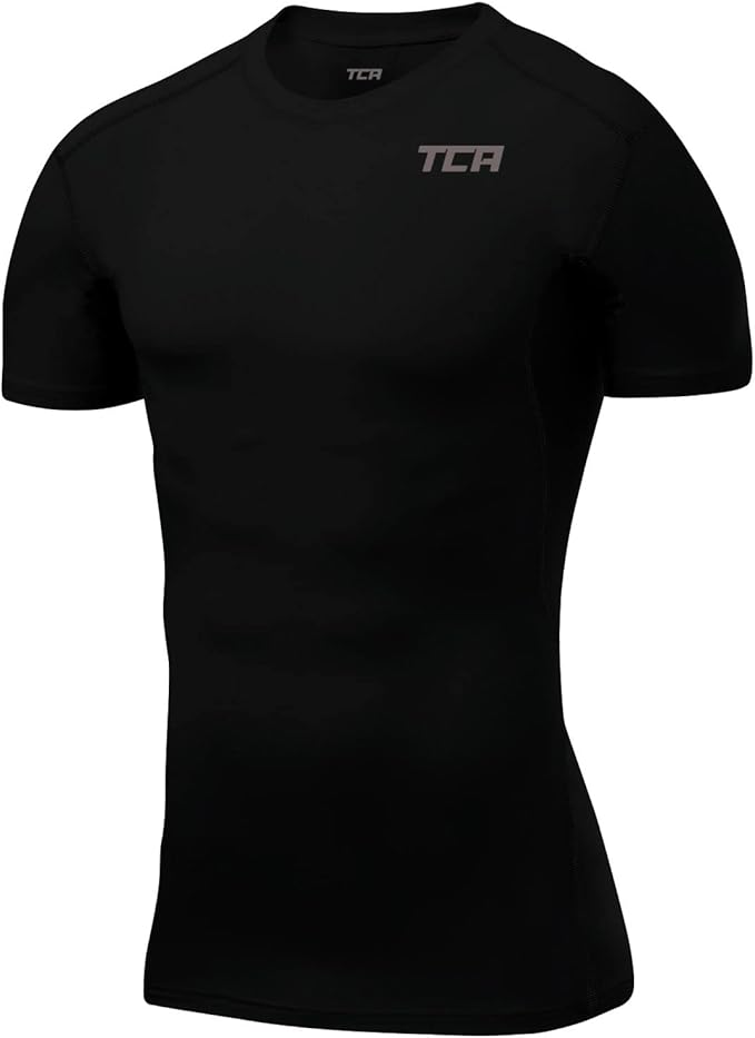 TCA Mens' and Boys' HyperFusion Compression Base Layer Top Short Sleeve Under Shirt