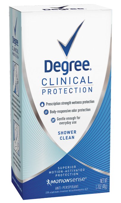 Degree Clinical Protection Anti-Perspirant and Deodorant Shower Clean 17 oz