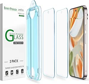 amFilm Auto-Alignment OneTouch for Google Pixel 9 Pro/Pixel 9 [6.3''] Screen Protector, 30 Seconds Installation, Bubble Free, Case Friendly, Anti-Scratch [2 Pack]