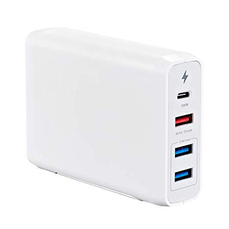 Runpower 75W USB Type C Travel Charger,with USB C PD 3.0 Fast Charge Port,for USB C Laptops, MacBook, iPad Pro, iPhone, Samsung, Pixel and More (White)