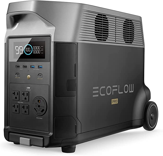 EF ECOFLOW DELTA Pro Portable Home Battery(LiFePO4), 3.6KWh Expandable Portable Power Station, Huge 3600W AC Output, Solar Generator (Solar Panel Not Included) For Home Backup, RV, Travel, Outdoor Camping