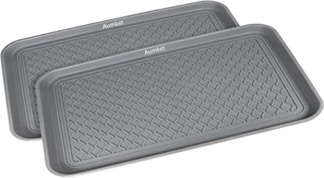 Boot Mat and Tray for Heavy Duty Floor Protection-Pet Bowls-Paint-Dog Bowls, Multi-Purpose, Shoes, Pets, Garden - Mudroom, Entryway, Garage-Indoor and Outdoor Friendly (Grey)
