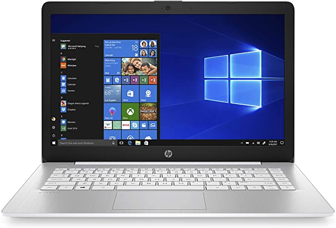 HP Stream 14-inch Laptop, Intel Celeron N4000, 4 GB RAM, 64 GB eMMC, Windows 10 Home in S Mode with Office 365 Personal for 1 Year (14-cb187nr, Diamond White)