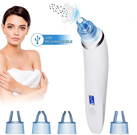 CHARMINER Blackhead Remover Pore Vacuum, Blackhead Extractor Tool, Pore Sucker for Face with USB Rechargeable for Facial Skin Blue