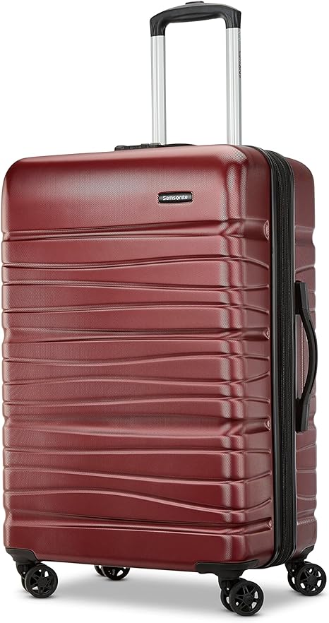 Samsonite Evolve SE Hardside Expandable Luggage with Double Wheels, Matte Burgundy, Medium Spinner