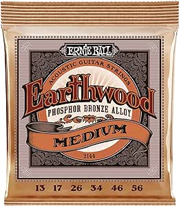 Ernie Ball Earthwood Medium Akustik-Gitarrensaiten, Phosphor-Bronze, Stärke 13–56