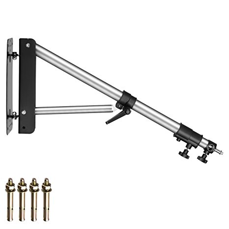 Neewer Max Height 49"/125cm Wall Mounting Boom Arm for Photography Studio Video Lights, Monolights, Umbrellas, Reflectors