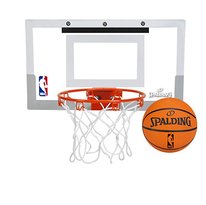 Spalding NBA Slam Jam Over-The-Door Mini Basketball Hoop Backboard Set