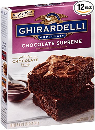 Ghirardelli Chocolate Supreme Brownie Mix, 18.75-Ounce Boxes (Pack of 12)