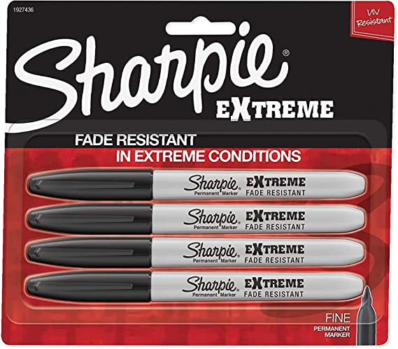 Sharpie Extreme Permanent Markers, Black, 4-Count - Limited Edition