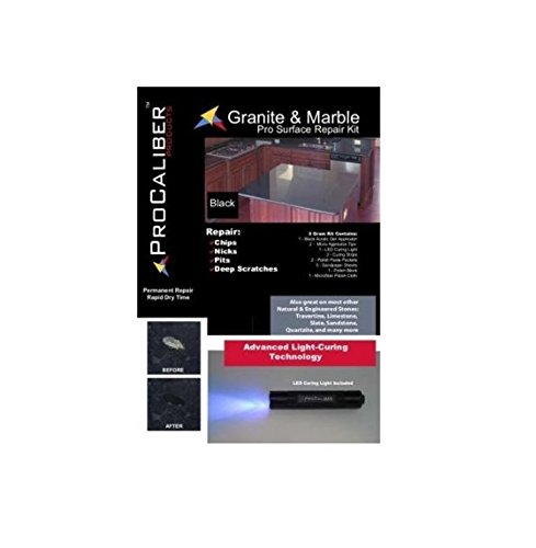 ProCaliber Products 20-13-1012 LCA Black Black Granite/Quartz and Marble PRO Chip Repair Kit, 0.07 oz.