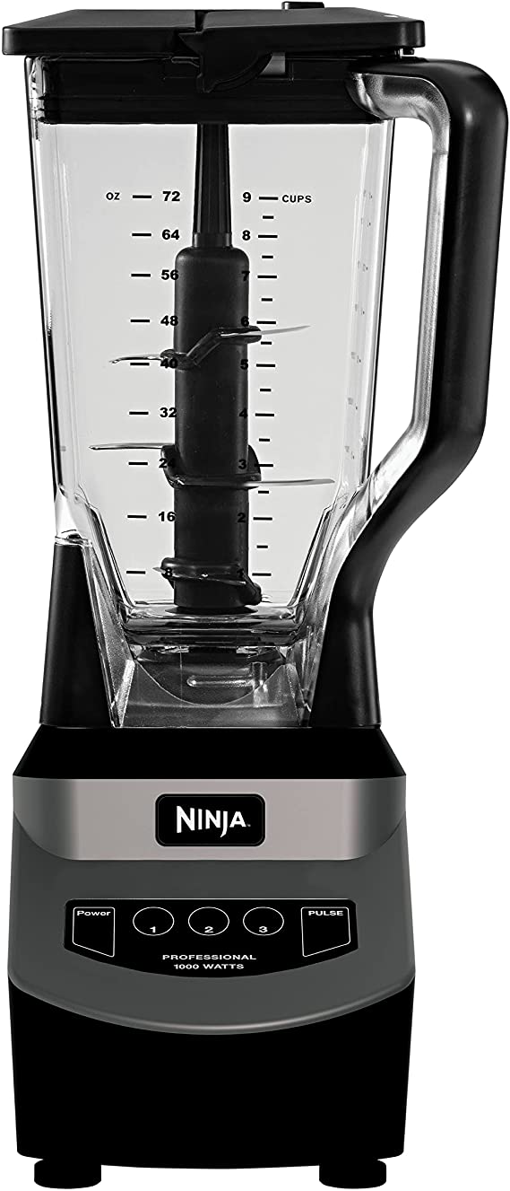 Ninja NJ601AMZ Professional Blender with 1000-Watt Motor & 72 oz Dishwasher-Safe Total Crushing Pitcher for Smoothies, Shakes & Frozen Drinks, Black