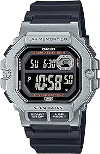 Casio Men Lithium Quartz Watch with Stainless Steel Strap WS-1400H-1BVEF