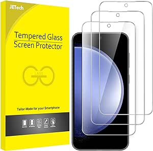 JETech Screen Protector for Samsung Galaxy S23 FE 6.4-Inch, Fingerprint Compatible, Tempered Glass Film, HD Clear, 3-Pack