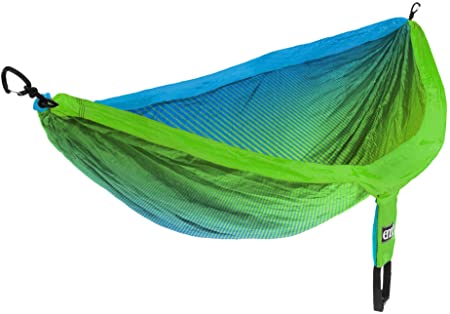 ENO, Eagles Nest Outfitters DoubleNest Print Lightweight Camping Hammock, 1 to 2 Person, Fade Teal/Chartreuse