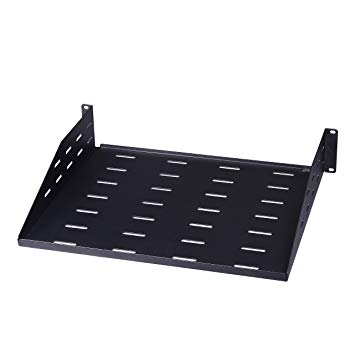 Rosewill 2U  Universal Vented Rack Mount Server Shelf for 19 Inch Server Racks / Cantilever Server Cabinet Shelves 14 Inch 355mm Deep Black (RSA-2USHF02)