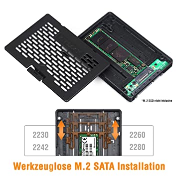 Icy Dock Ezconvert (Tool-Less) M.2 SATA SSD to 2.5" SATA SSD Converter Adapter Bracket Case Enclosure - MB703M2P-B