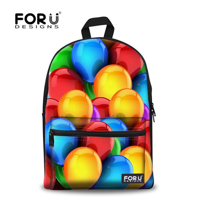 FOR U DESIGNS Colorful Creative Canvas Girl Backpack Book Bag Pack for Teens