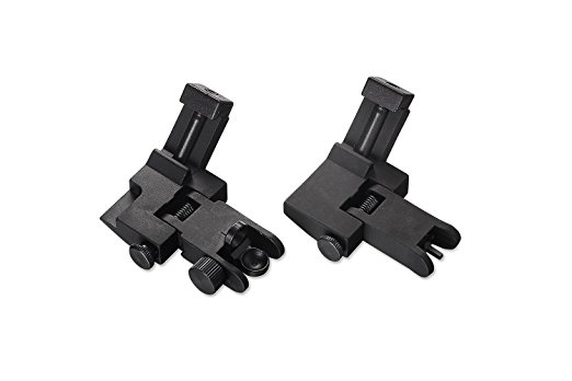 AR15 AR 15 Front and Rear flip up Rifle 45 Degree Offset Micro Rapid Transition BUIS Backup Iron Sight