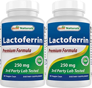 Best Naturals Lactoferrin 250 mg Veggie Capsule, Supports Healthy Immune Function - 60 Count (60 Count (Pack of 2))