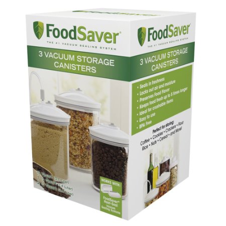 FoodSaver 3 Piece Round BPA-free Canister Set