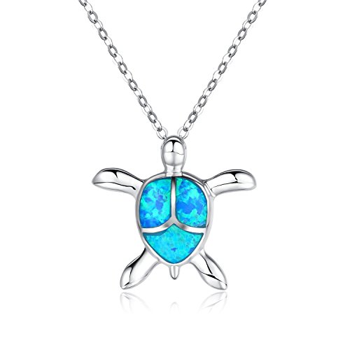 Sterling Silver with Platimun plated Opal Pendant Necklaces