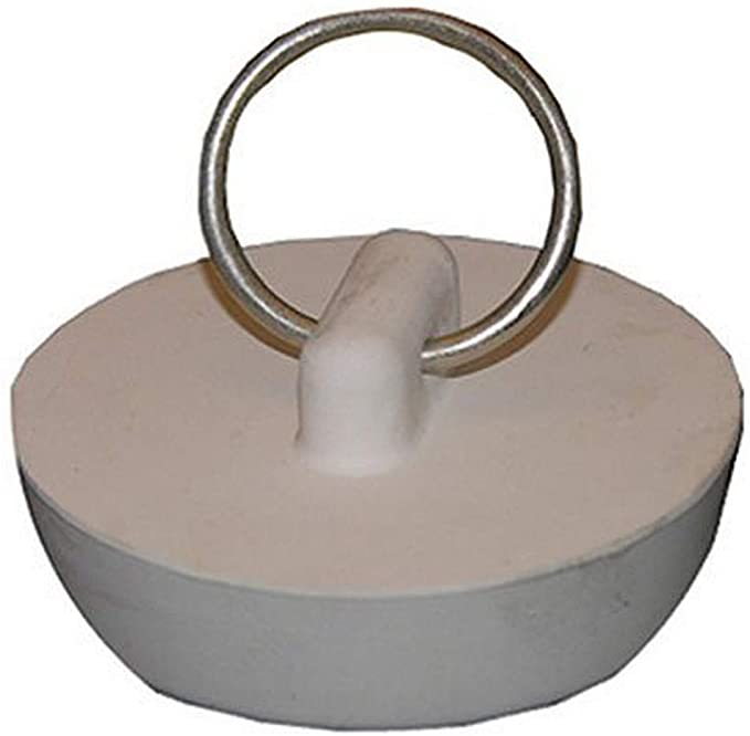 LASCO 02-3217 White Rubber Hollow Stopper for 2-Inch Drain Openings