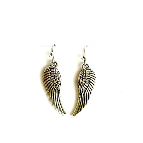 Angel Wing Earrings antique silver dangling TWD wing earrings Handmade Gift by Aunt Matilda