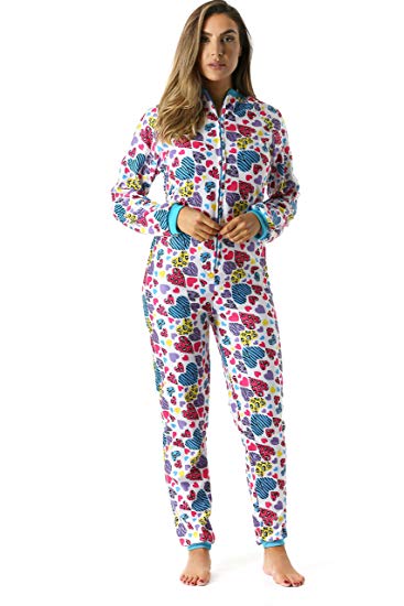 Just Love Printed Flannel Adult Onesie/Pajamas