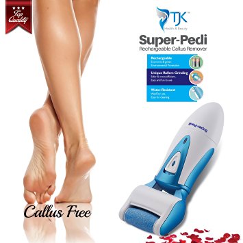 TJK Health & Beauty Super Pedi Rechargeable Electric Callus Remover Powerful Pedicure Tool for Sexy Feet